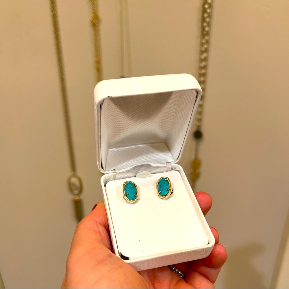 Kendra Scott Ellie Gold Studs - Turquoise